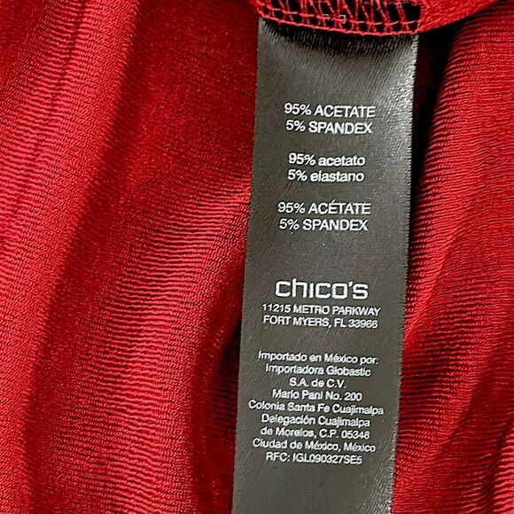 Travelers By Chico's Top Size 1 (8) Emerald Red NWOT - Picture 14 of 16